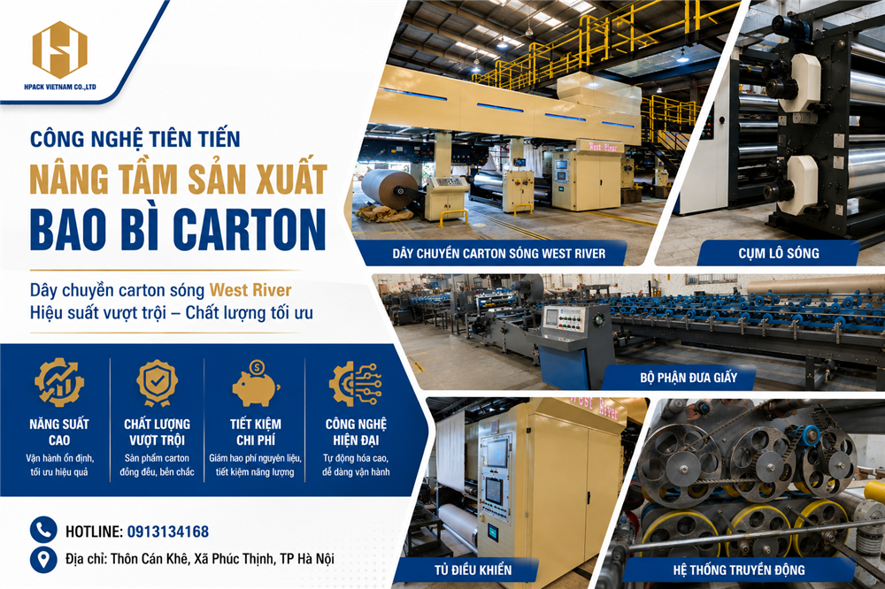 Dây chuyền carton sóng West River – Cuộc cách mạng trong ngành sản xuất bao bì