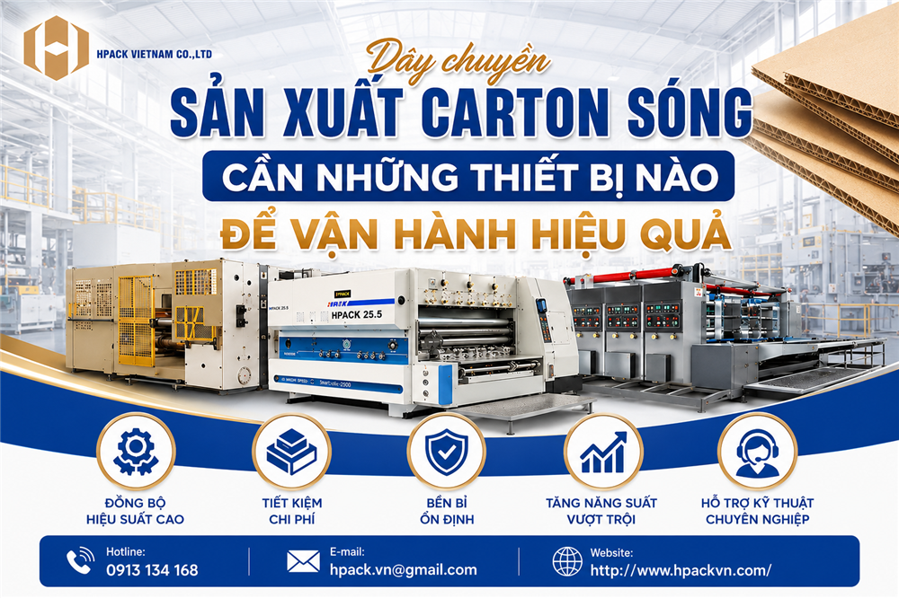 Hpack Dây Chuyền Sản Xuất Carton Sóng Cần Những Thiết Bị Nào Để Vận Hành Hiệu Quả?